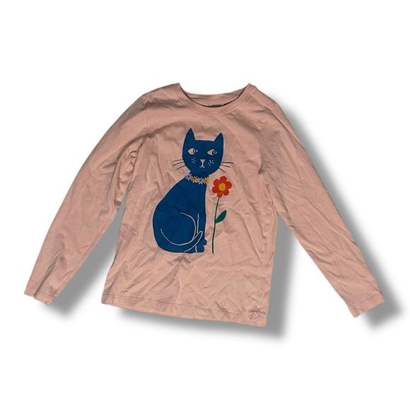Hannah Anderson | EUC Girl’s Pink Cat Graphic Long Sleeve Shirt - Picture 1 of 6